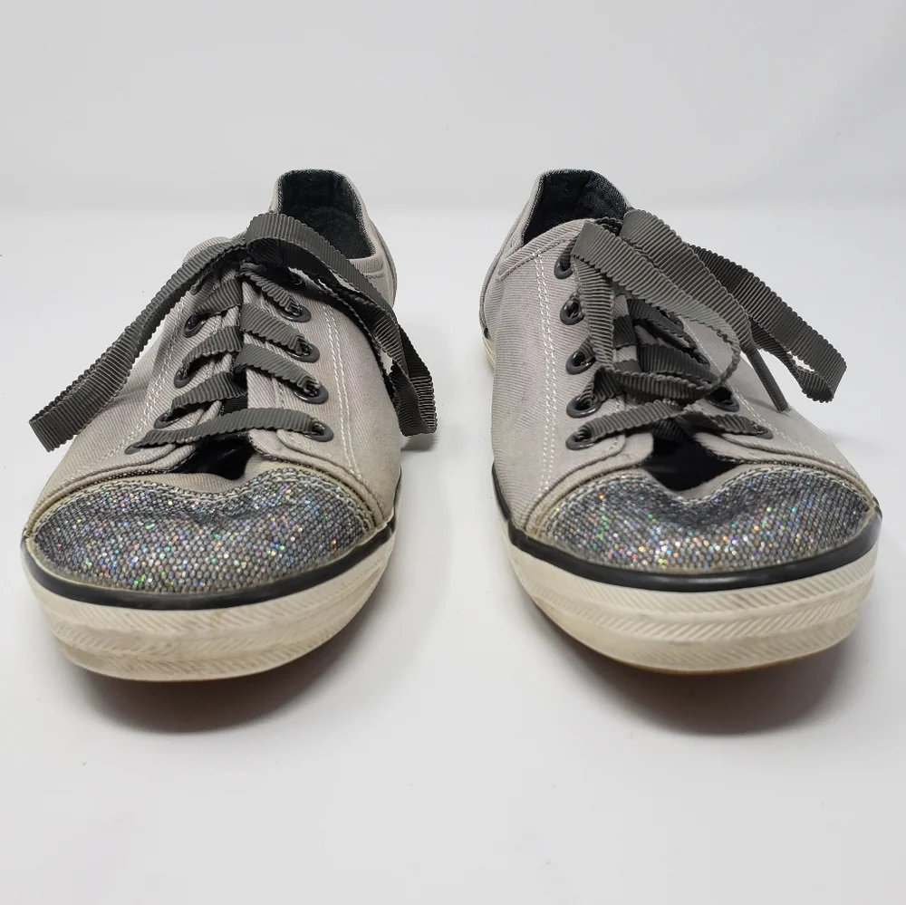 Keds gray canvas with multi color sparkle …